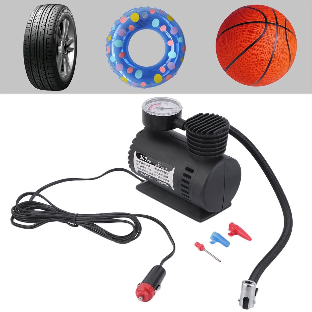 Mini 12V Inflator Pump Toys Sports Electric Pump Portable Mini Compact Compressor Pump Tyre Air Inflator