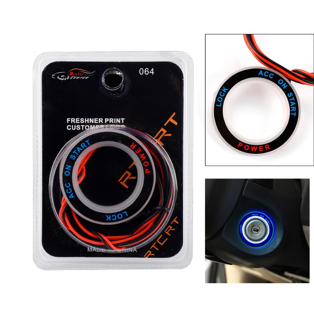TAIHONGYU Auto Contactslot Sleutel Gat Blauwe LED Light Ring Cricle Universal fit voor Ford