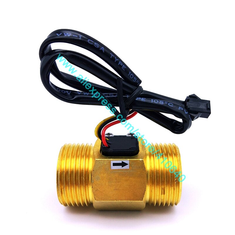 Full Copper G1" DN25 Size 4 to 45L/min Speed Pulse Water Flow Sensor Hall Inductive Switch Flow Meter from Factory Good