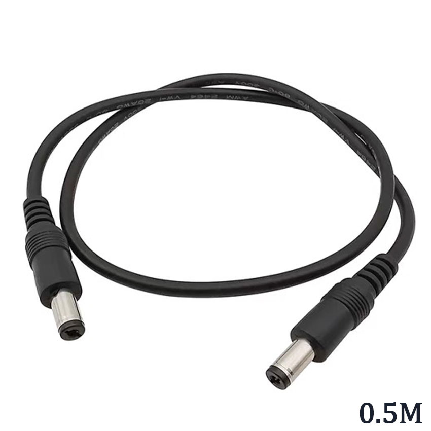Câble adaptateur DC5521 vers DC5521, 18AWG, 2.1mm, prise mâle vers mâle: Gris foncé