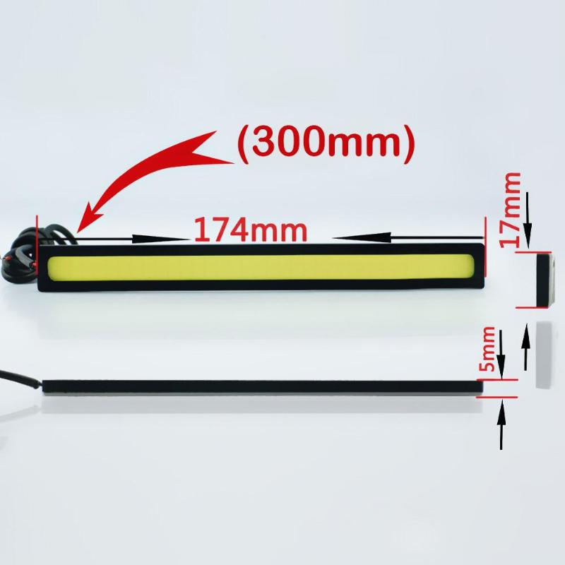 2 stuks 17cm LED COB Auto DRL Auto Dagrijverlichting Strip Waterdicht 12V Auto Light-emitting diode Mistlamp Bar Accessoire