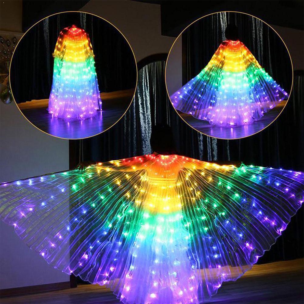 Bauchtanz LED-leuchten sterben Kostüm FlüGel Ball LED Regenbogen Farben Für Schmetterling Requisiten Leistung F7N8