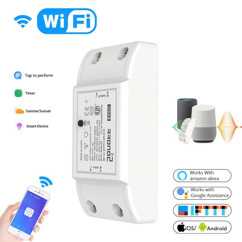 Sonoff Basic R2 Switch WiFi Wireless DIY Module Remote Timing For Smart Home Automation Works Alexa with Google Home
