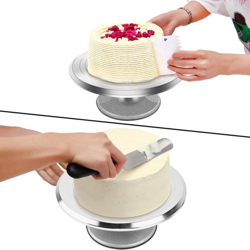 Cake Stand,Revolving Cake Turntable Roterende Cake Decorating Stand Met Schuine Icing Spatel, Bakken Taart Decoreren
