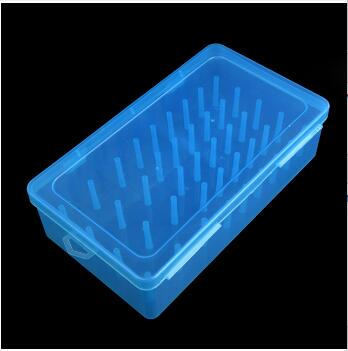 25 Slots Empty Thread Axis Reel Box Sewing Machine Spool Box Cover Sewing Accessories Household Storage Box: Dark Gray