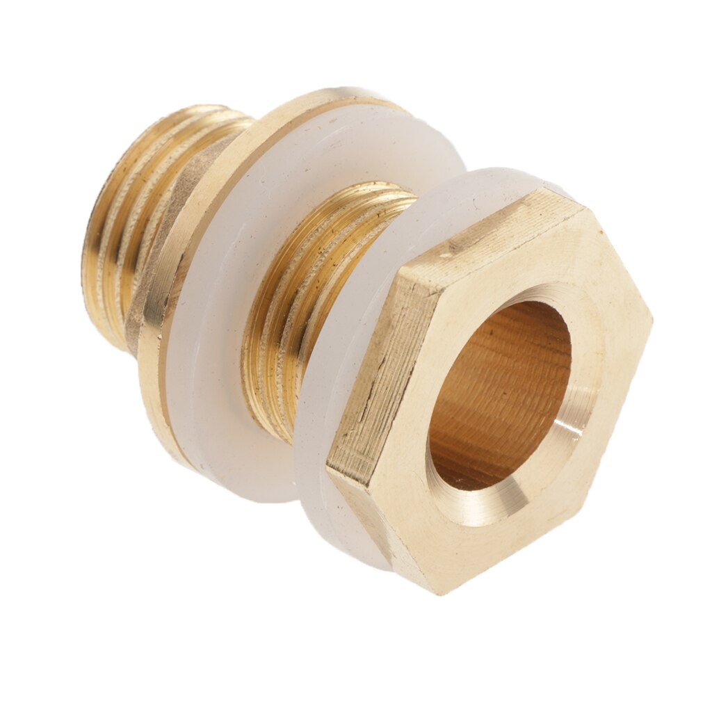 Solid Brass Water Tank Connector with Rubber Ring Leak-proof for Water Tanks