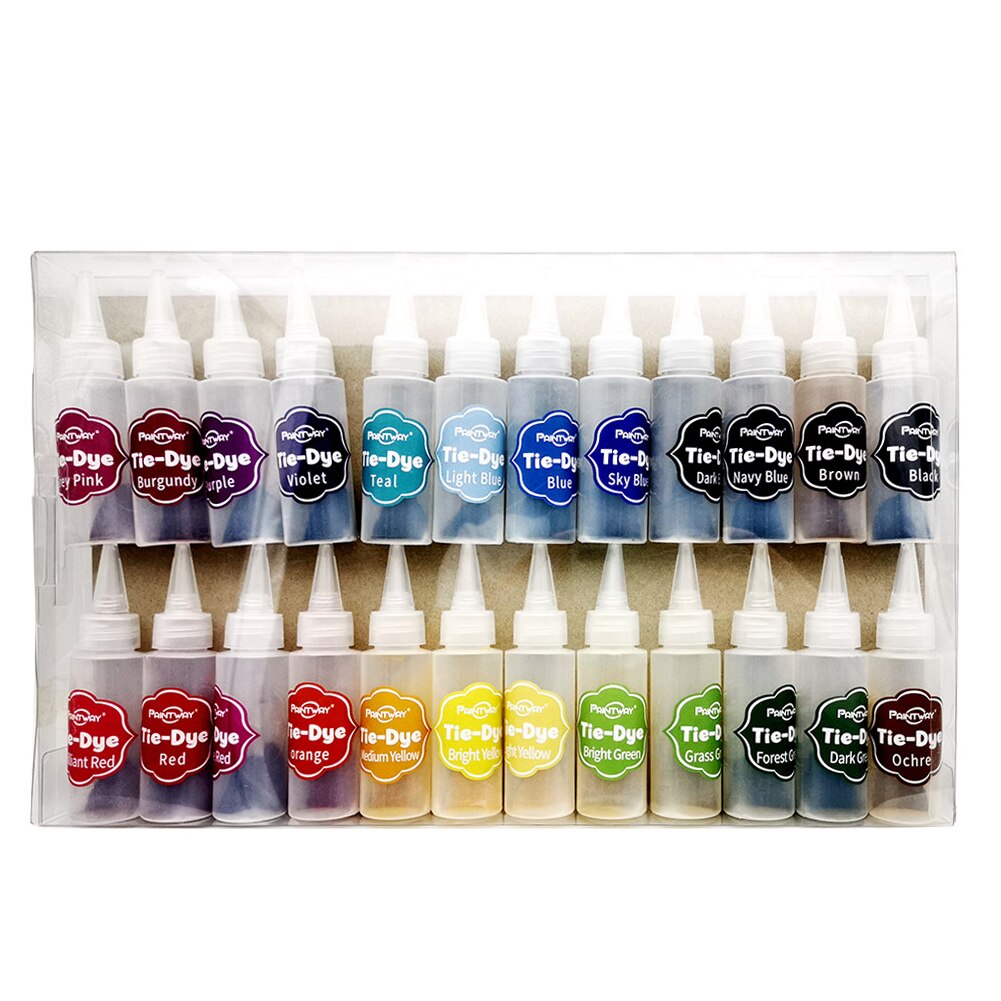 Stof Tie Dye Kit Permanente Kleuring Family Fun Hand Werk Textiel Verven Kleding Graffiti Met Rubber Band 24 Kleuren