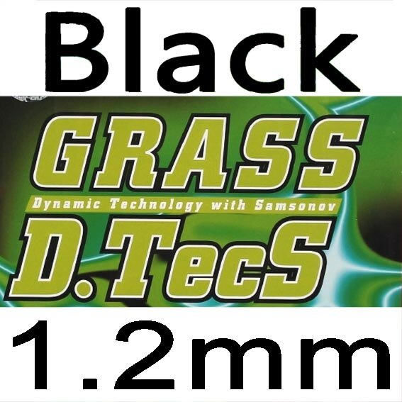 TIBHAR GRASS D.TECS OX sin esponja pips-tenis de mesa de ping pong de goma, de larga defensa: black 1.2mm