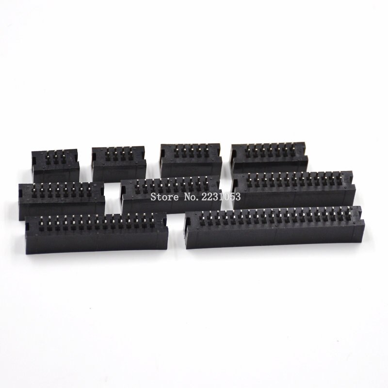 20 unids/lote DC3-10P JTAG ISP hembra recto IDC caja de conectores conector de 10 pines 2x5 2,54mm caja de encabezados 10P conector hembra
