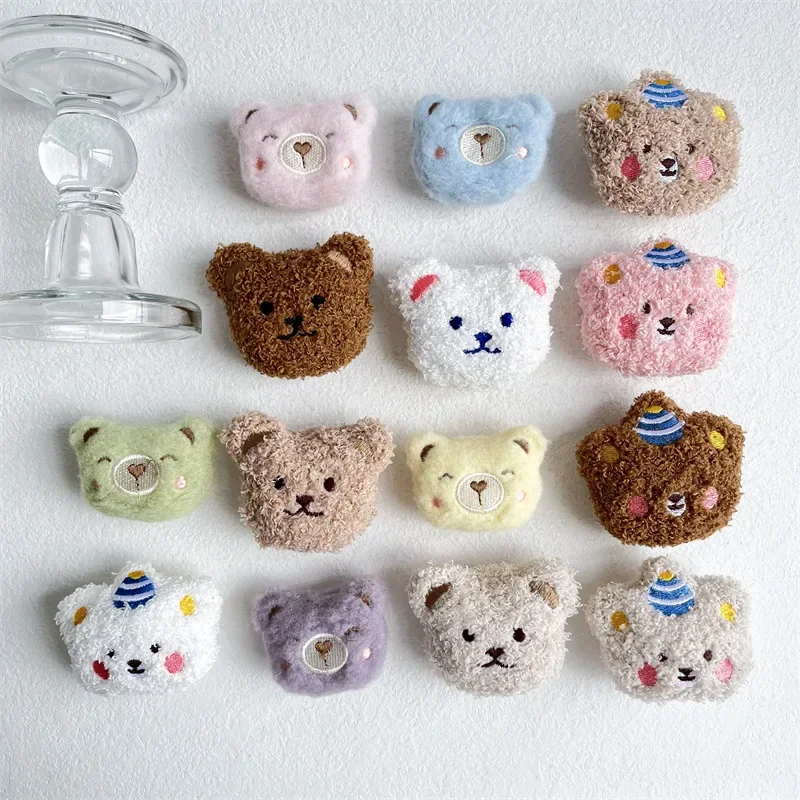 Cute Bear Fur Funny Fluffy Plush Folding Grip Phone Holder for IPhone Samsung Support Tok Socket Pocket Finger Griptok Stand
