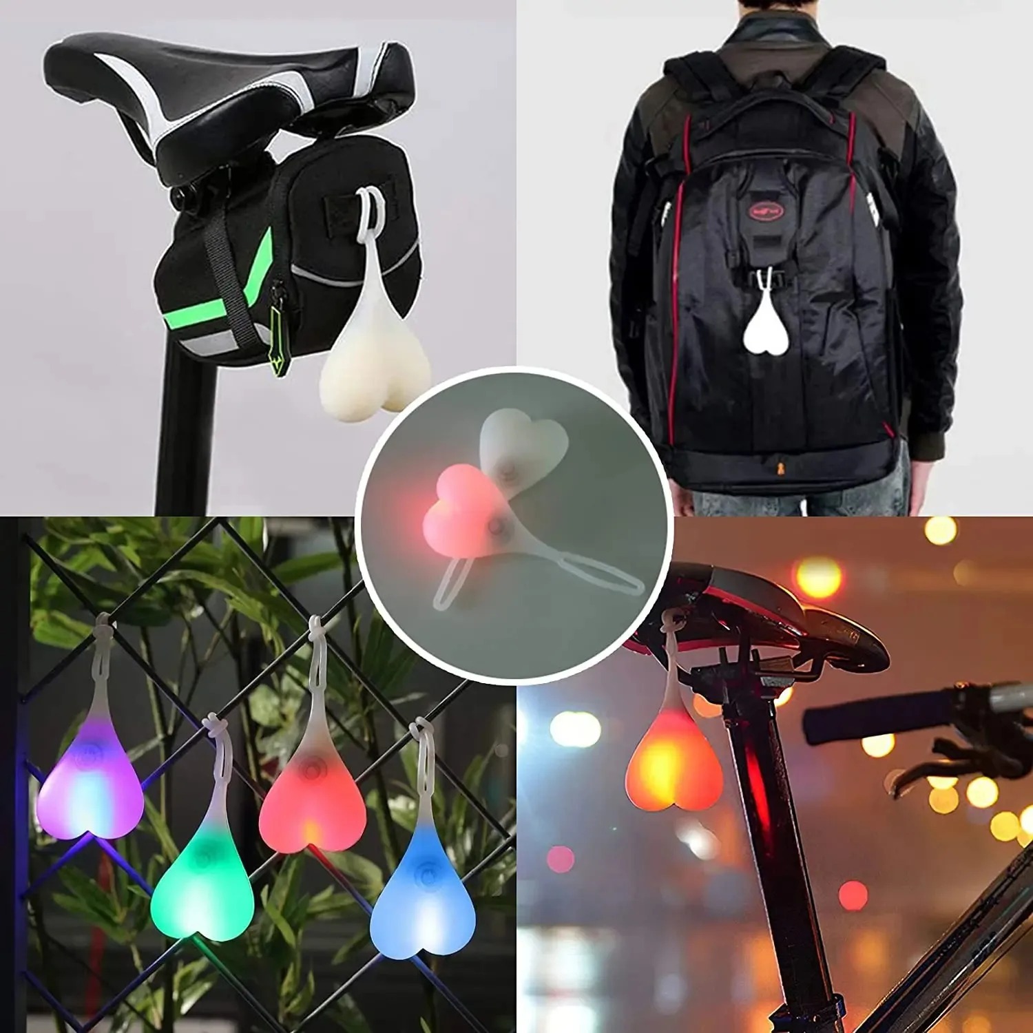 Cykelägglampa mountainbike natt ridning baklykta cykling utrustning cykeltillbehör varningslampa personlighet