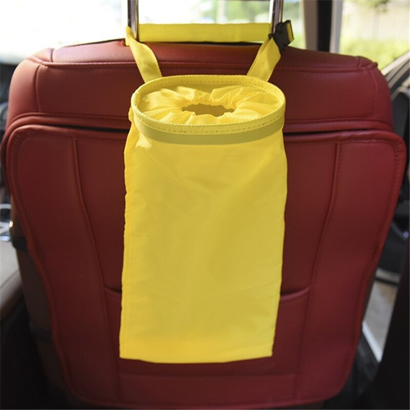 Car Garbage Bins Container Waste Bins Bag Cleaning Tools Bag Auto Accessories Car Seat Back Litter Garbage Bins Bag: Yellow