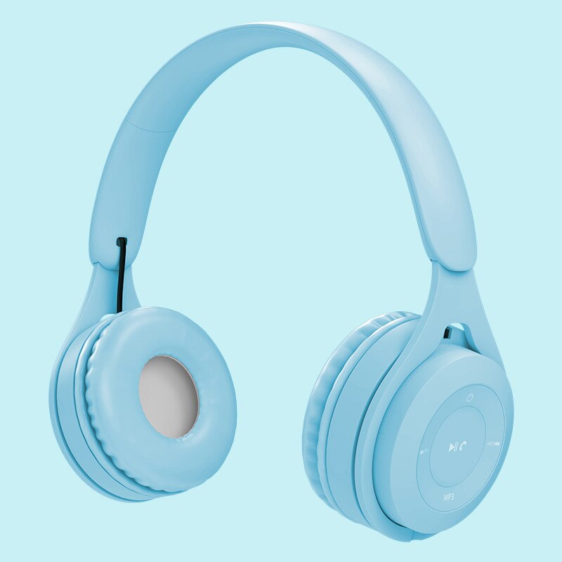 Bluetooth Wireless Headphones Kids Headphones Noise Cancelling Stereo Over Ear Earphones With Microphone For Laptop Phone: blue