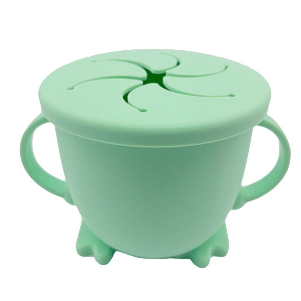 Babyvoedingsbekers, babyleerbekers, babydrinkgerei, siliconen snackbekers voor peuters en kinderen met siliconen babytrainerbeker: Roze groen