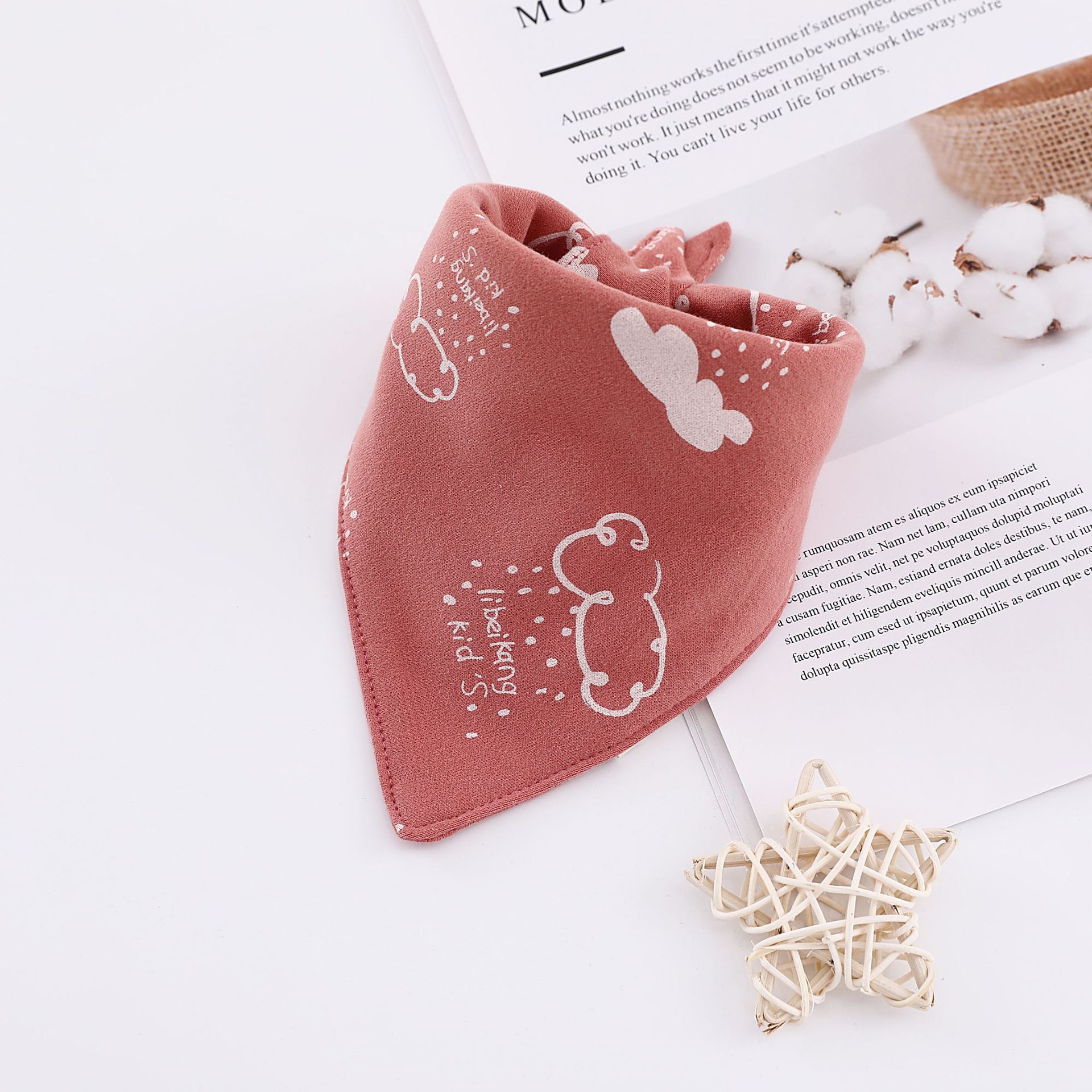 Baby Bibs Triangle Double Cotton Bibs Cartoon Print Saliva Towel Baby Boys Girls Feeding Apron Cotton Bandana Bibs: 8