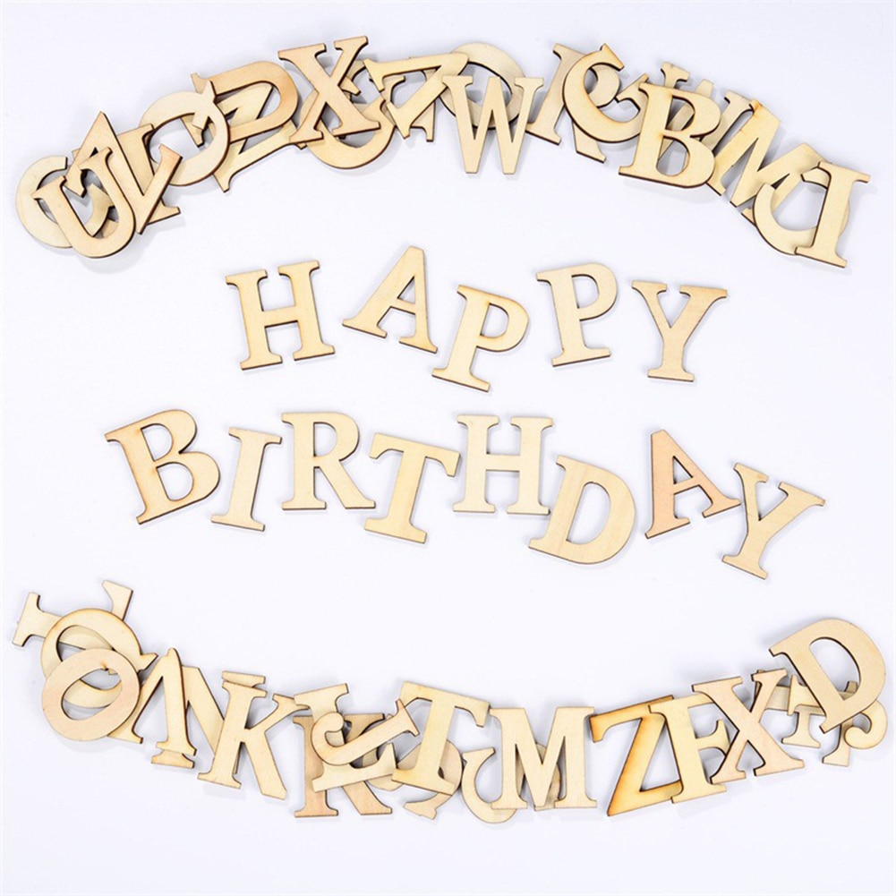 52Pcs Houten Engels Kleine Letters Hoofdletter Platen Arts Ambachten DIY Decoratie Kids Educatief Speelgoed voor Kinderen