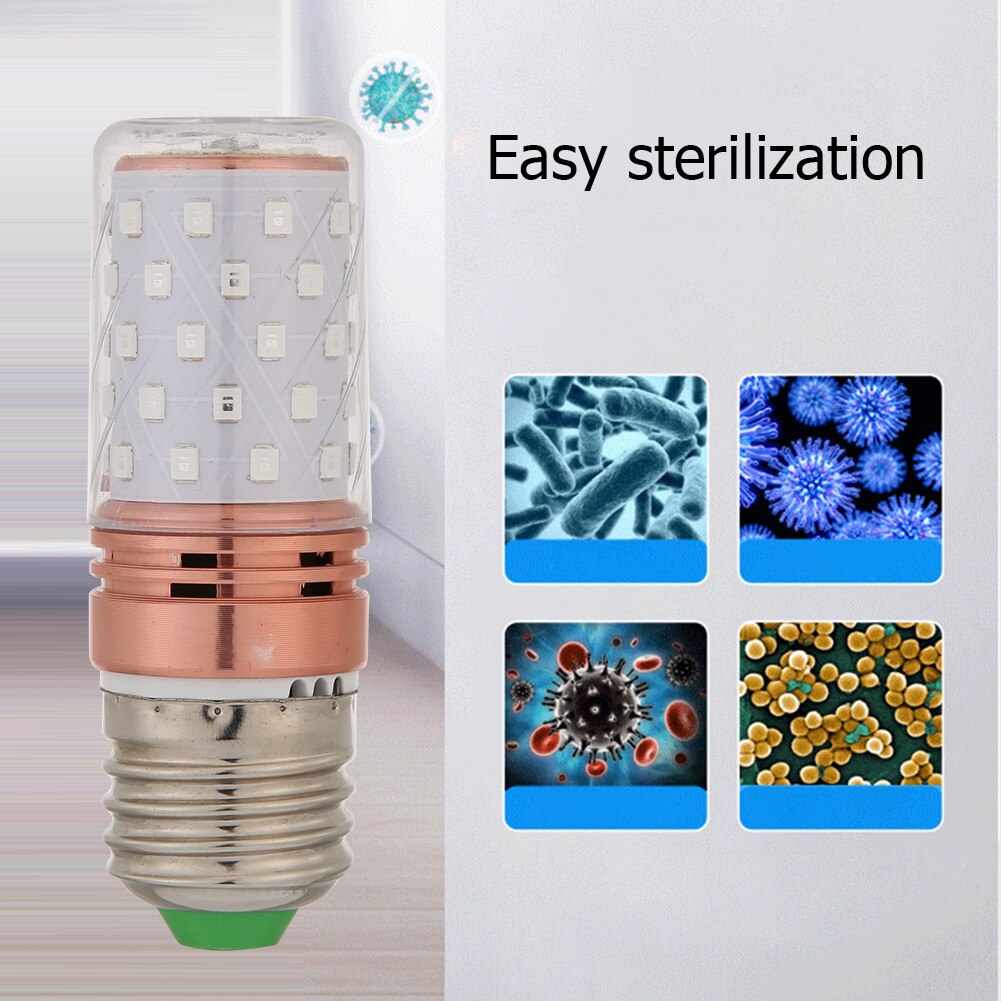 E27 UVC lampe de stérilisation 60 LED ampoule de désinfection germicide pour la désinfection de stérilisateur domestique