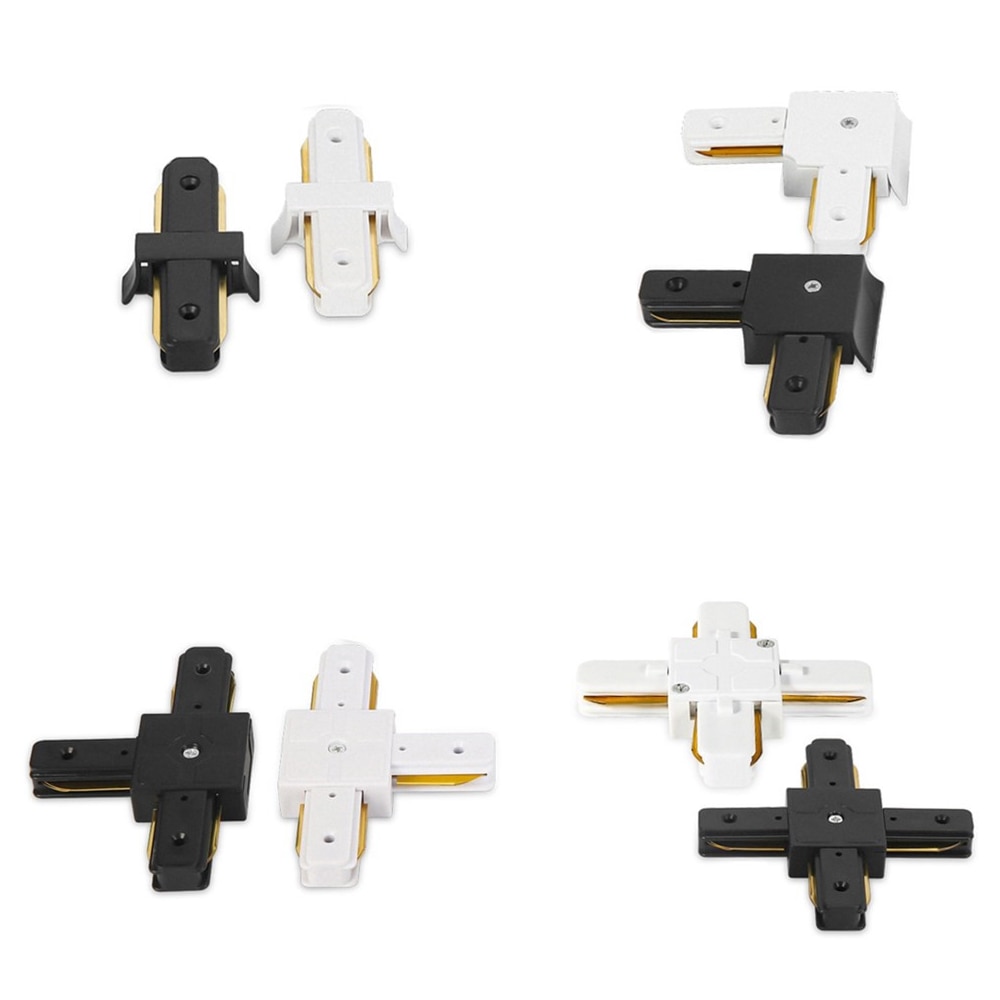 10 stücke Track beleuchtung Schiene Stecker Gerade/L Stecker 2 draht für track leuchte System Auminum Schiene Stecker