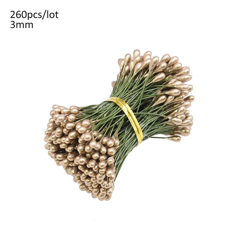 Or fleur artificielle fruits étamines fleur cerise étamine baies Bundle bricolage gâteau noël mariage boîte couronnes décor: da163-B01