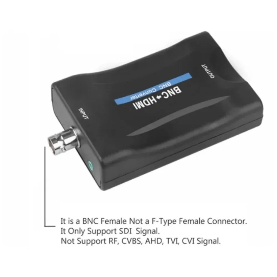 Adaptador conversor compatível bnc para hdmi, fêmea cvbs bnc hd coaxial 1080p saída hdcp gancho câmera de segurança dvrs vigilância