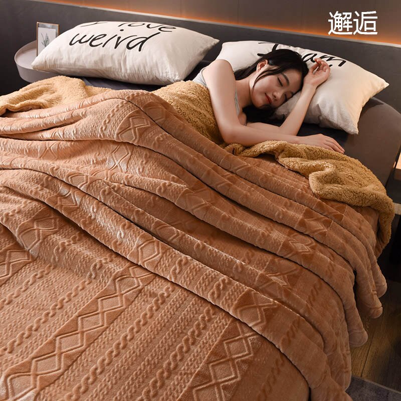 Flanellen Deken Effen Winter Worp Deken Sofa/Bed/Vliegtuig Reizen Dikke Deken Kleur Sprei Super Warme Zachte: 8