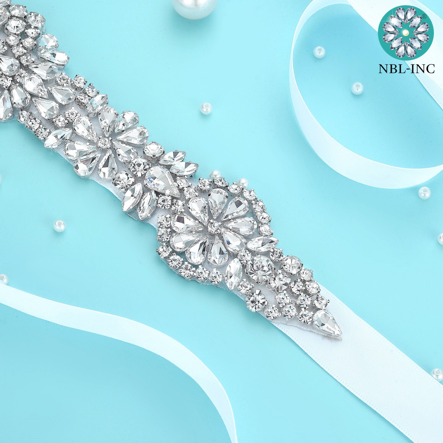 (1PC) Rhinestone silver bridal belt wedding with crystal diamante wedding dress accessories sash belt for wedding dress WDD1048