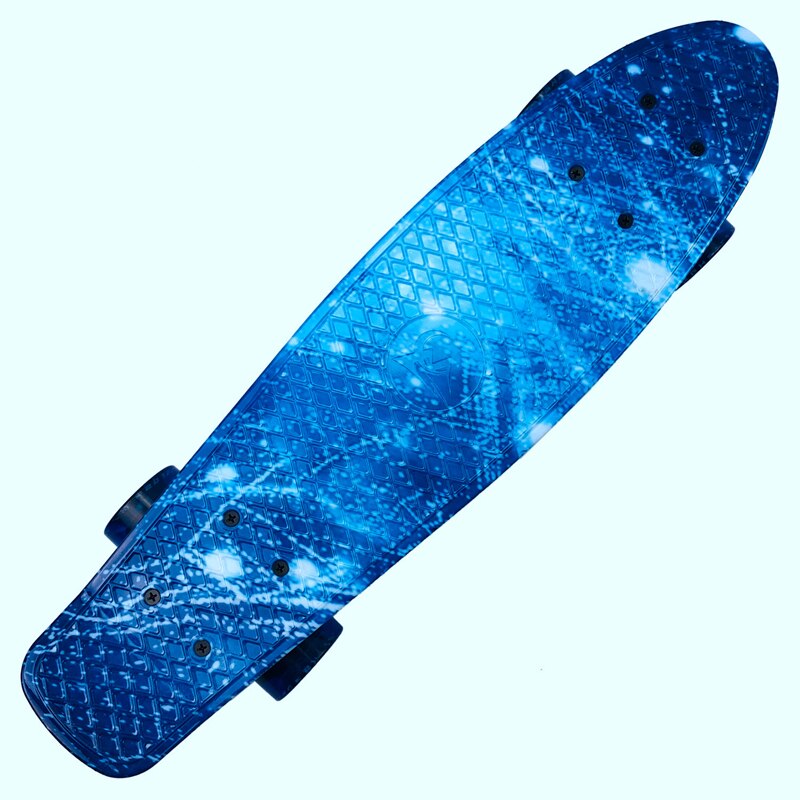 Planche à roulettes Cruiser planche à roulettes rétro Longboard Skate Ie galaxie complète garçon fille lumière Led