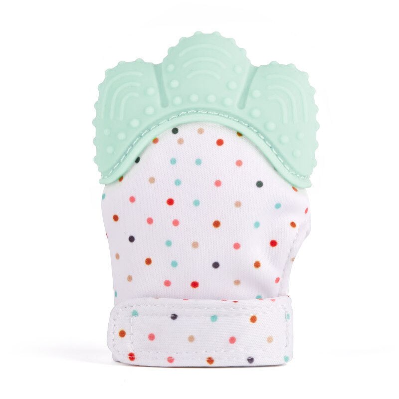 sûr Silicone bébé mitaine dentition mitaine dentition gant emballage de bonbon son dentition G0150: Vert armée
