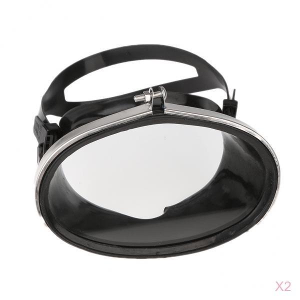 2 Sets Aqualung SCUBA Dive Mask Goggle Spearfishing Snorkel Mirror Black