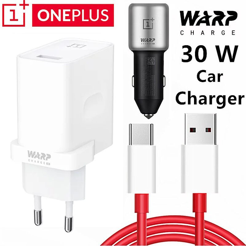 Original oneplus 7t pro ladegerät, 30w netzteile, 30 autoladegeräte, 6a usb-typ-c-kabel, oneplus 8, 7 , 7t, 7 pro , 6 , 6t, 5v/6a warp ladegerät