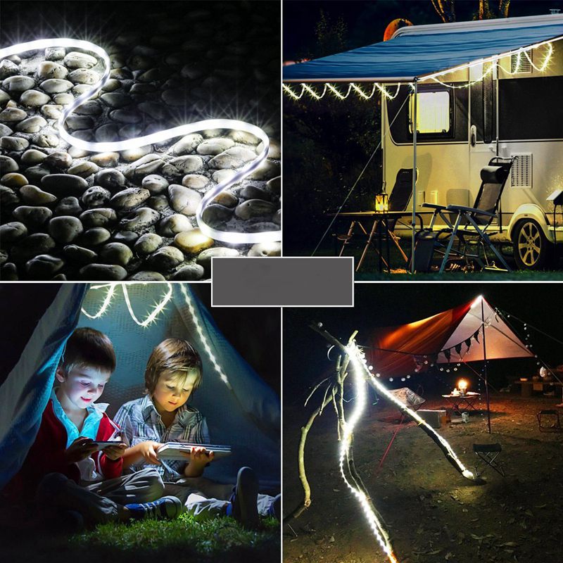 Camping Usb Led Light Strip Voor Buiten Actvities Wandelen Rv-Dimbare Schakelaar, Waterdicht, usb Aangedreven String Lights - Cool Whi