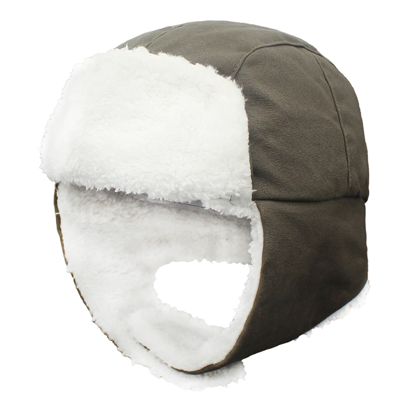 Børnebomber hue vinter børn børn termisk fleece hatte russisk ushanka hat til 3-8y børn: Militærgrøn