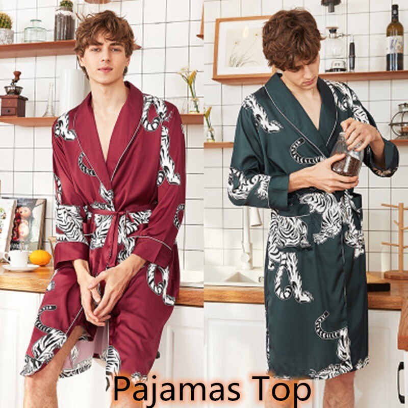 Herrepyjamas silke sateng pyjamas topp #39 herre pyjamas nattøy grønn vin rød hjemme nattøy