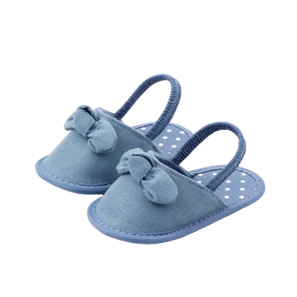 Prewalker do bebê, cor sólida anti-deslizamento sandálias sapatos de bebê para meninas meninos, branco/rosa/azul denim
