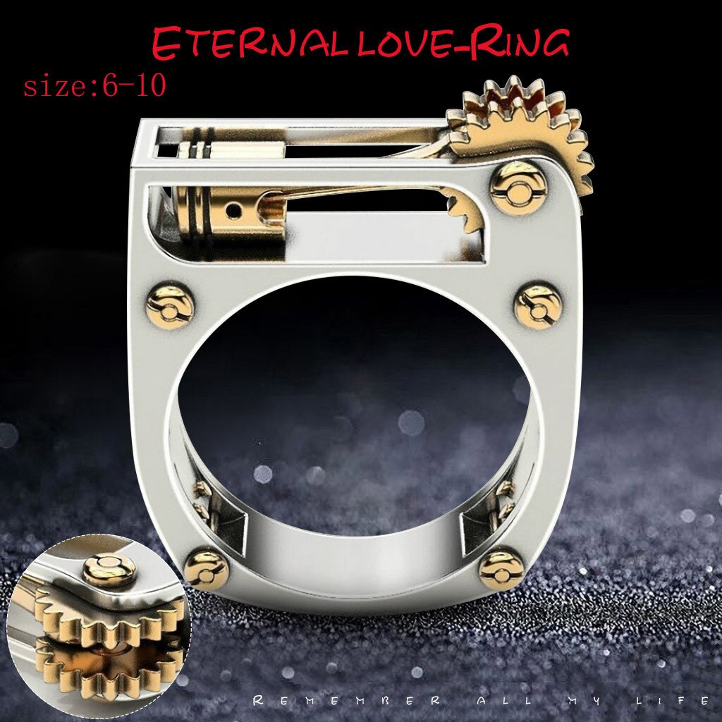 Mechanische Ring Carving Handwerk Motorrad Einzylinder Motor Ring Größe 6-10 ringe für frauen ring männer bague femme