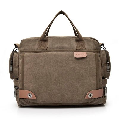 Neue Männer Umhängetasche Männlichen Leinwand Schulter Bote Taschen Mann Handtaschen für Reise lässig Große Schulranzen Grau khaki: braun