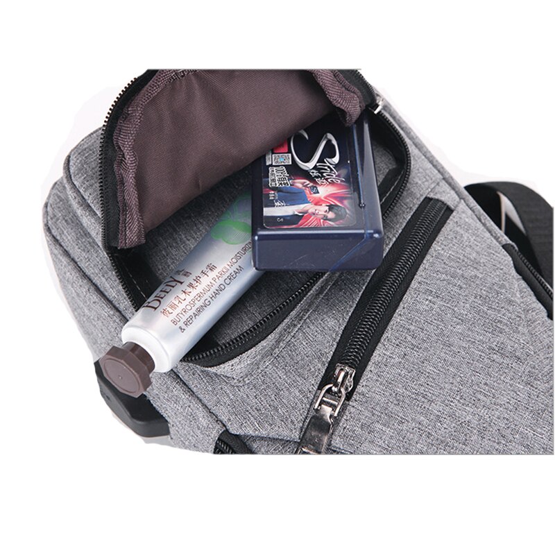 UOSC Anti Theft Chest Bag Men School Summer Short Trip Male Shoulder Bags USB Charging Crossbody Bags Messengers Bag