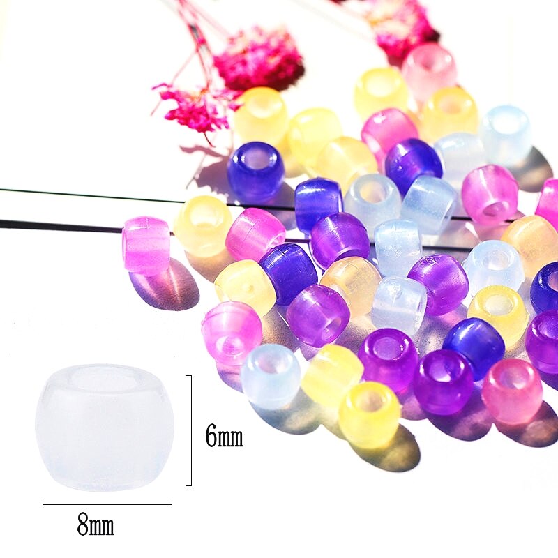 6*8mm UV Changing Reactive Acrylic Beads Mixed Color Glow In The Dark DIY bracelet DIY jewelry making children intelligence