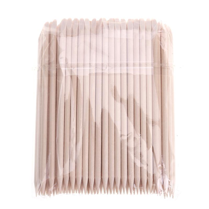 100 stuks nagelriemverwijderaar voor nagelkunst, oranje houten stokjes, nagelriemverwijderaar, afgevallen huidverwijderaar voor manicure