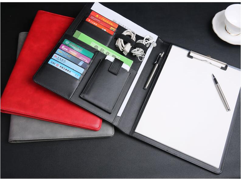 A4 filing folder document organizer padfolio manager folders for conference signature sales marketing with cellphone holder 1218
