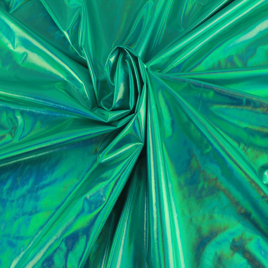 Holografische folie iriserende spandex stof, 2 -weg rekbaar voor doe-het-zelf podium leotard kostuum, 60 "breed per meter: Gazongroen
