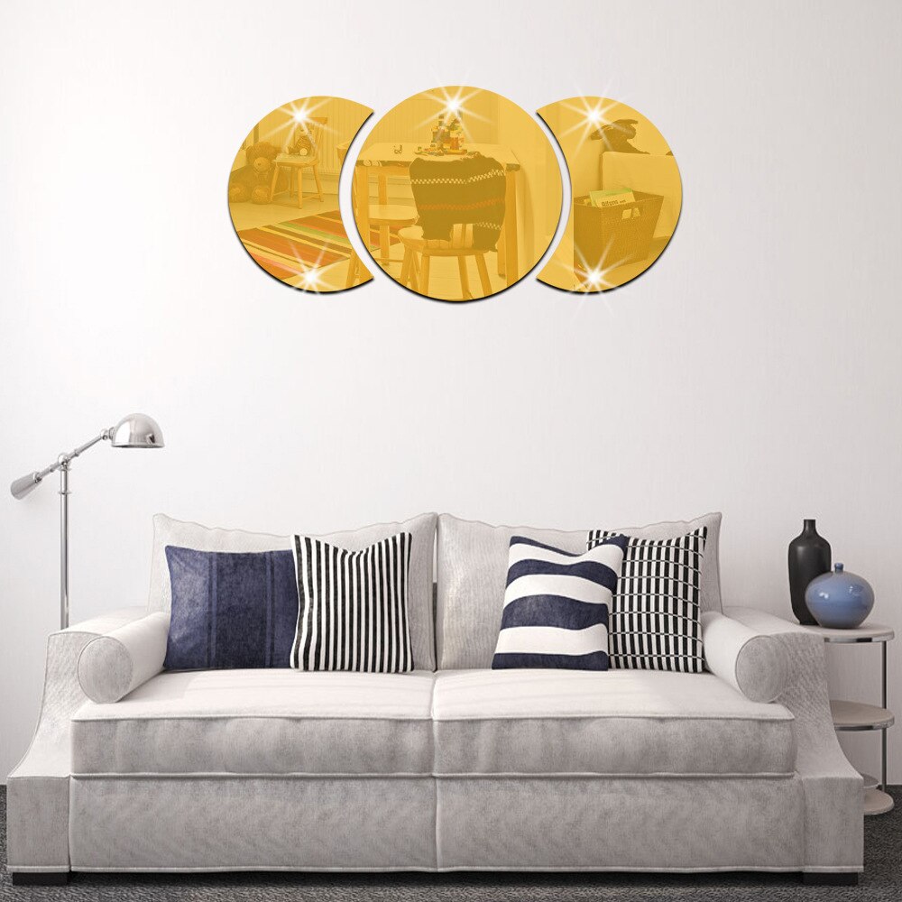 Papel tapiz para sala de estar, decoración de fondo de porche, espejo, papel tapiz acrílico 3D: Oro
