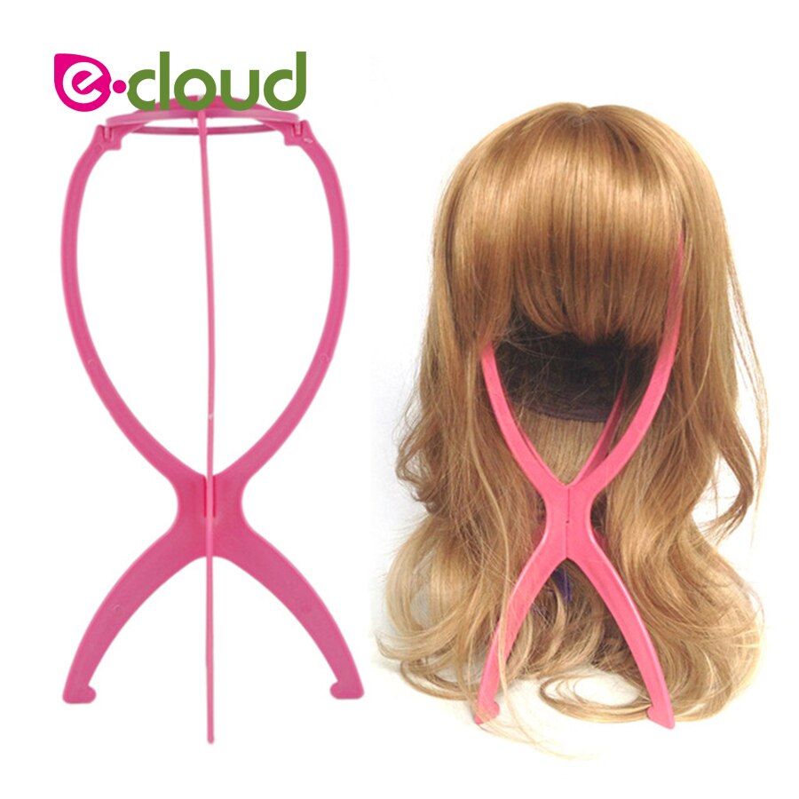 Adjustable Wig Stands Plastic Holding Standing Folding Salon Practice Portable Hat Wig Stand Hair Cap Display Stand Tools