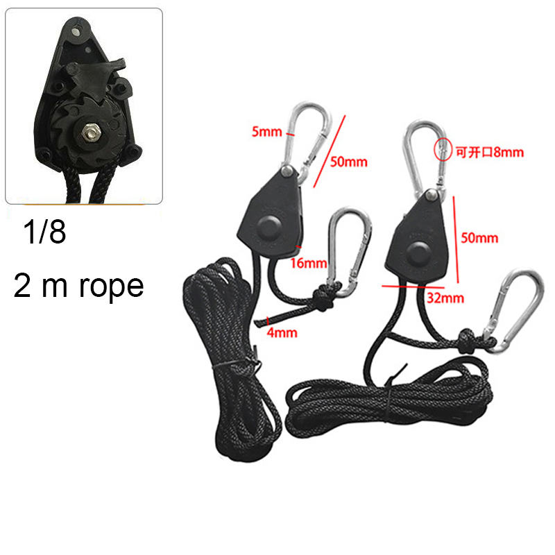 1/8 Camping Zelt Haken Spannung Seil Markise Wind Seil Verschluss Feste Schnalle Rolle Schlüssel Ratsche KleiderbüGel Lichter Hebe Werkzeug
