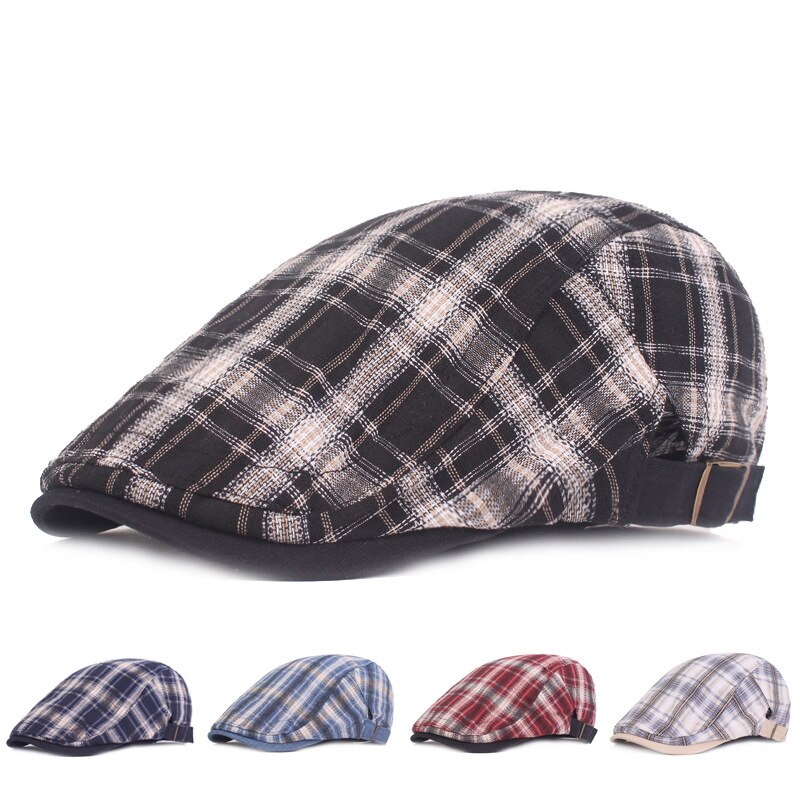 Bérets en coton pour homme, casquette plate, Vintage, élastique, Style britannique, respirant, classique, printemps été