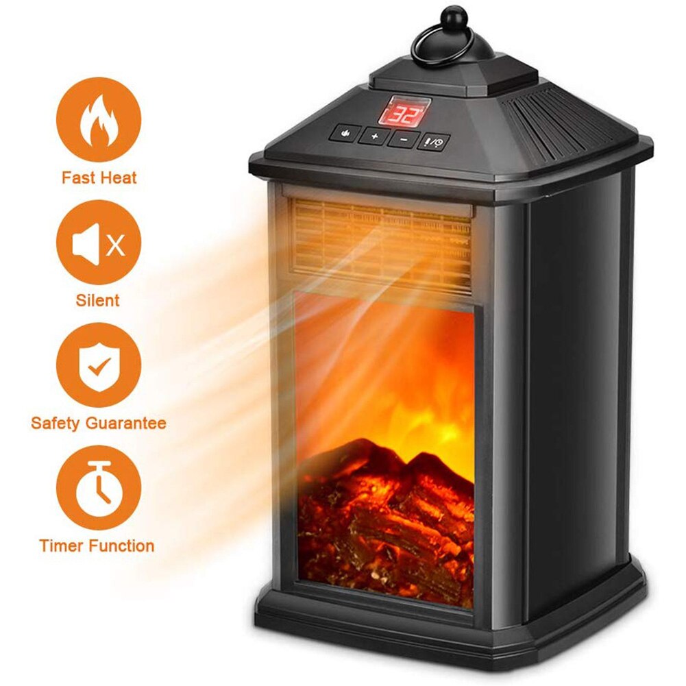 Portable Fireplace Electric Heater 800W with Adjustable Thermostat Overheat Protection OCT998