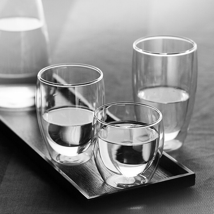 1 st dubbelväggigt glas kaffe te kopp juice muggar mjölk café kopp värmebeständig öl cocktail glas kopp