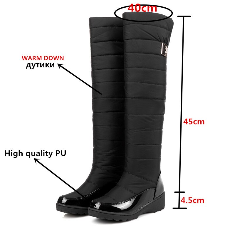 Morazora Eur Maat 35-44 Snowboots Vrouwen Klassieke Warme Knie Hoge Winter Laarzen Vrouwelijke Katoenen Schoenen Vrouwen laarzen