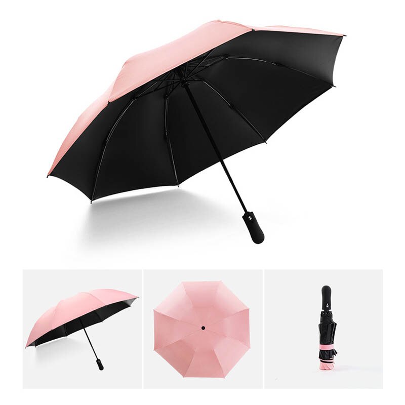 Solid Color Fully Automatic Folding Umbrella Business Gentleman An Open Short Handle Umbrella