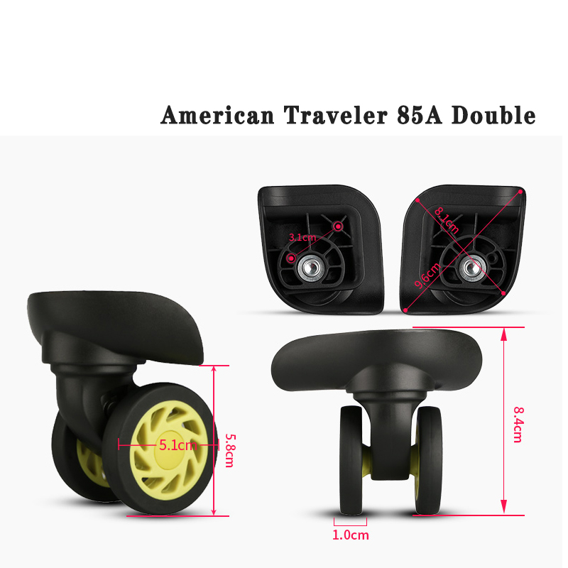 American Traveler 85A valise accessoires remplacement roue universelle valise roue JX9054 valise rouleau résistant à l'usure: Or et de lumière